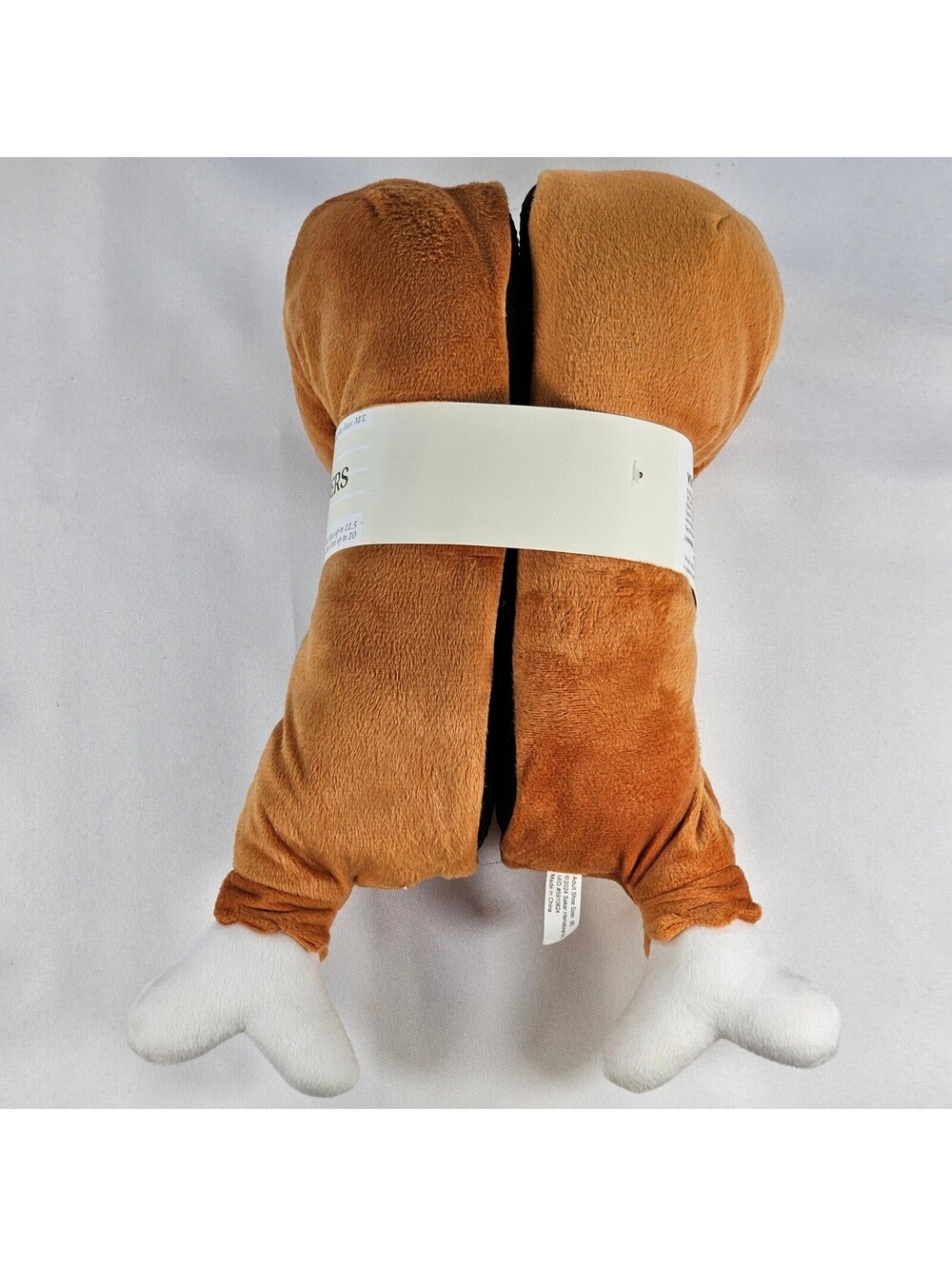 New Turkey Leg Plush Slippers Thanksgiving Novelty Adult Size ML Brown 5910624